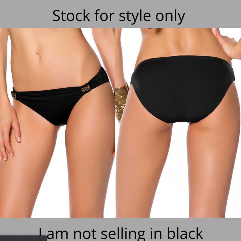 NEW Becca Beaded‎ Tab Side Hipster Bikini Bottom [SZ XL ] - Picture 2 of 12